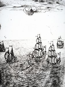 Naufragio, 1694 de Othon Frederic von der Groben